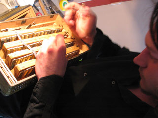 Antoine tuning a diatonic Hohner accordion